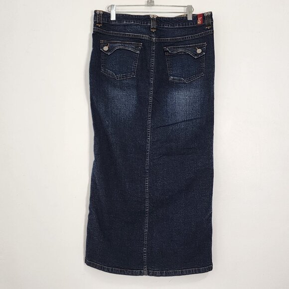 Y2K Nautica Womens Jean Skirt Maxi Stretch Denim Size 10 Dark Wash VTG 00s - Picture 4 of 10